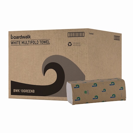 Boardwalk Boardwalk Multifold Paper Towels, 1 Ply, 250 Sheets, White, 16 PK WPBWK10GREEN